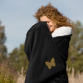 Premium sherpadeken met zachte fleece bovenzijde en sherpa binnenzijde, opgevouwen
