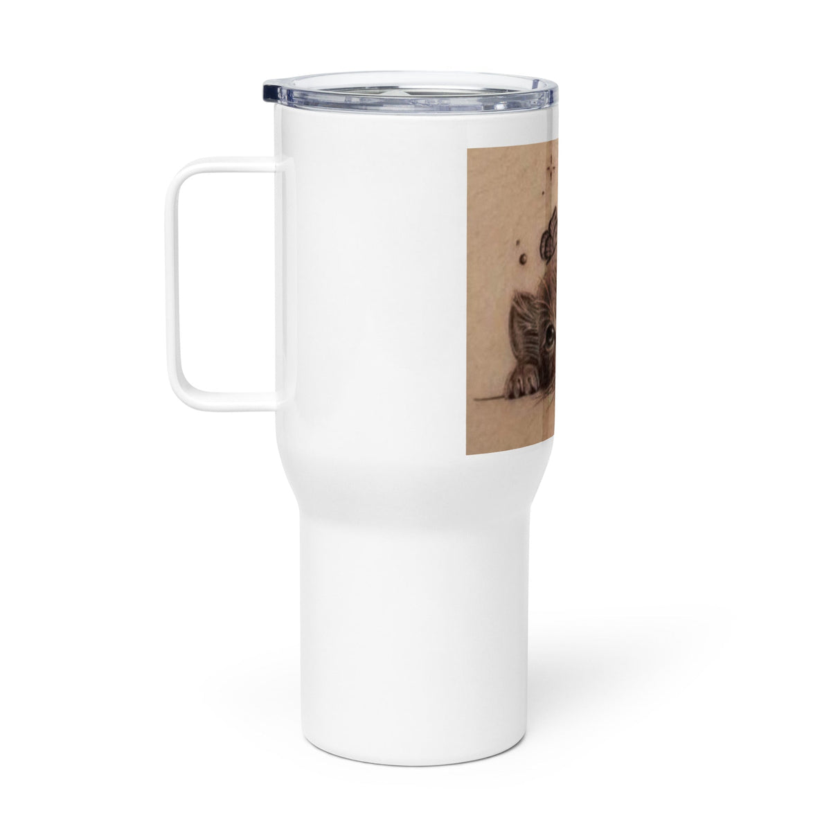 Reisbeker met handvat – roestvrij staal – 25 oz / 40 oz – lekvrij deksel - AccessoireCindy