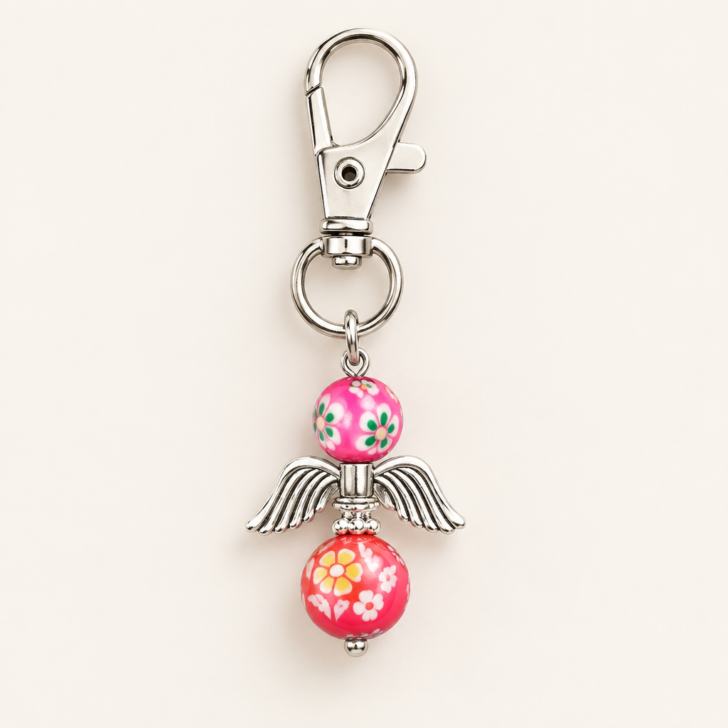 Mooie roze Engel-sleutelhanger